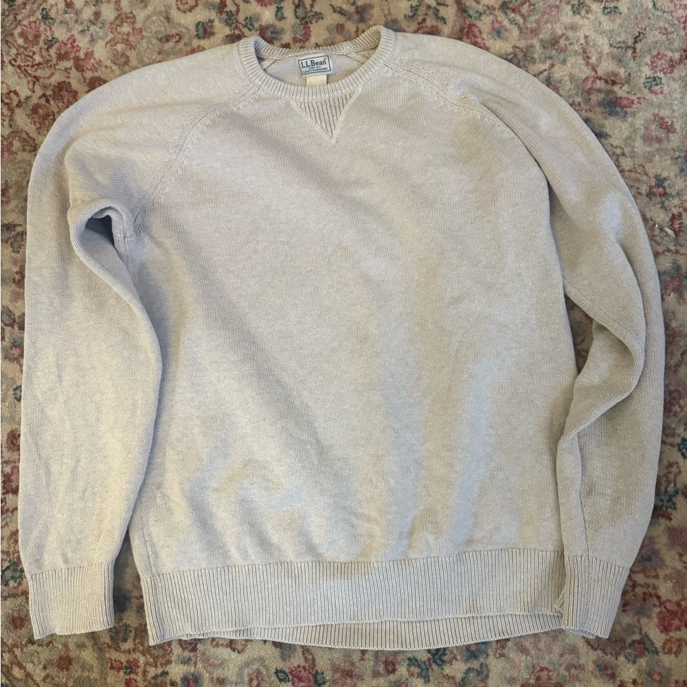 L.L. Bean Light Beige Crewneck Sweater